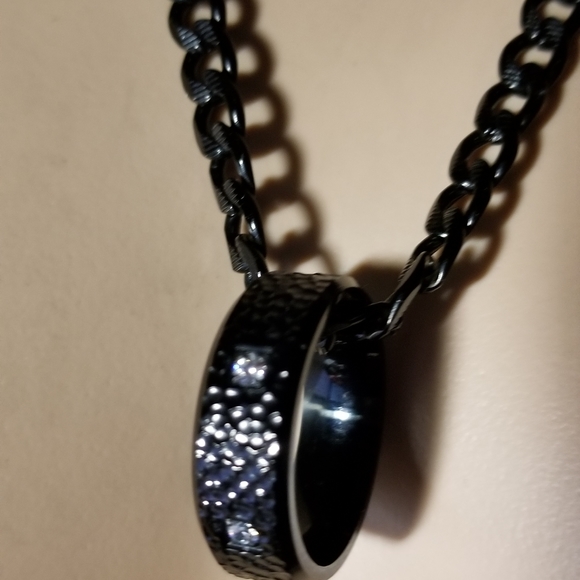 Anthony Jacob Black Stainless Steel Necklace - Picture 4 of 8